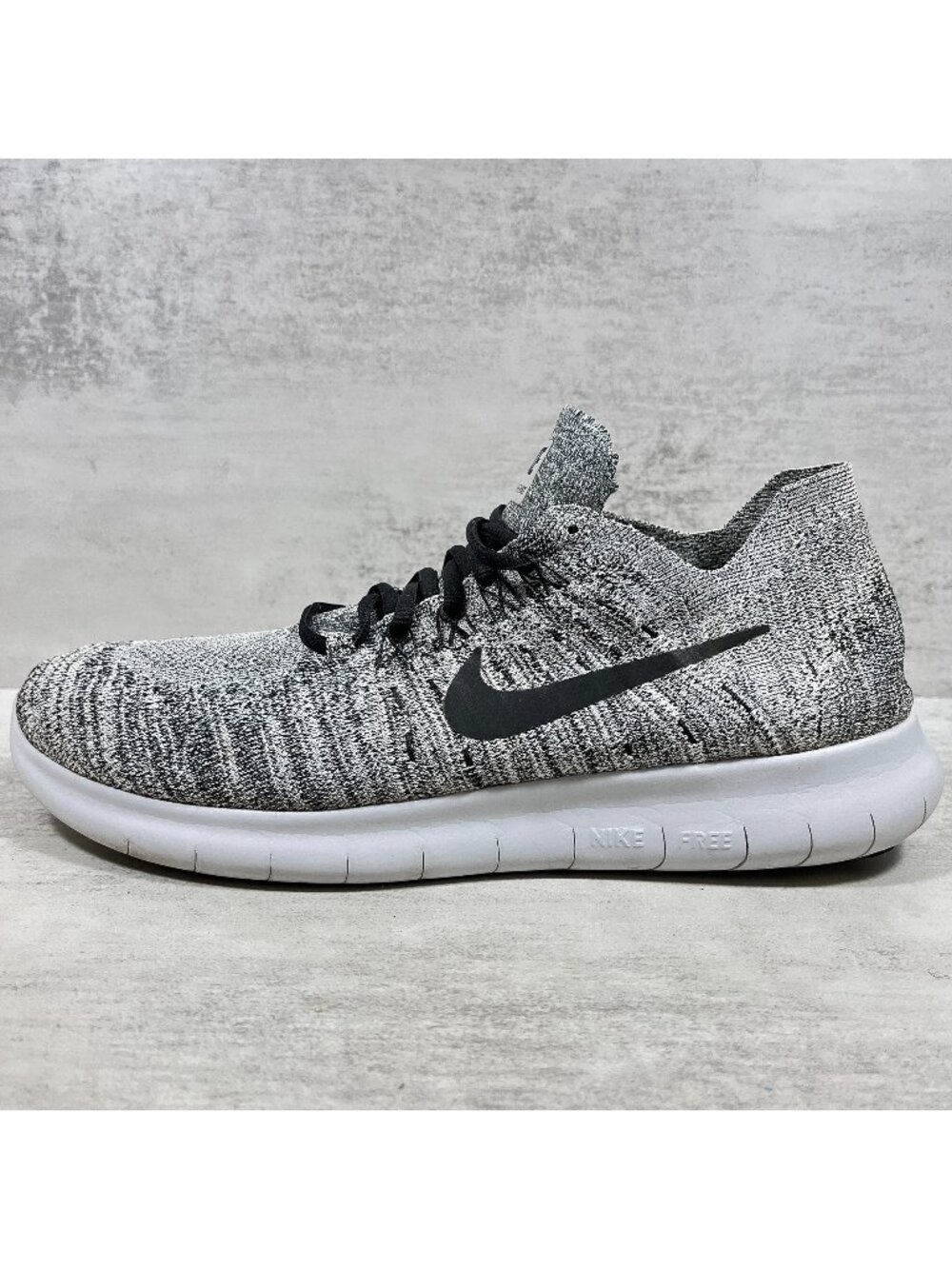 Nike Free RN Flyknit 2017 Running Shoes - Men's Size 10.5 - Oreo Black Gray